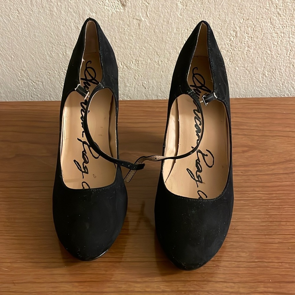 Black suede heels from Target. Size 9.5